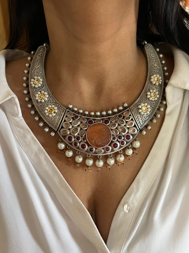 Elegant Fusion Necklace with Earrings