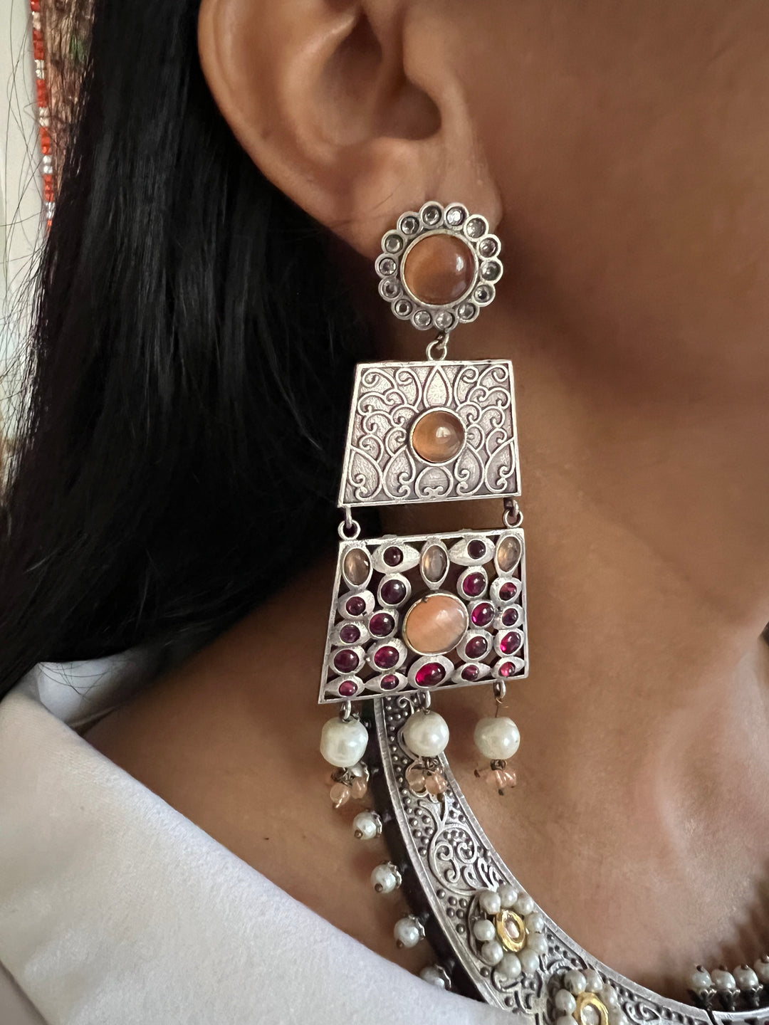 Elegant Fusion Necklace with Earrings