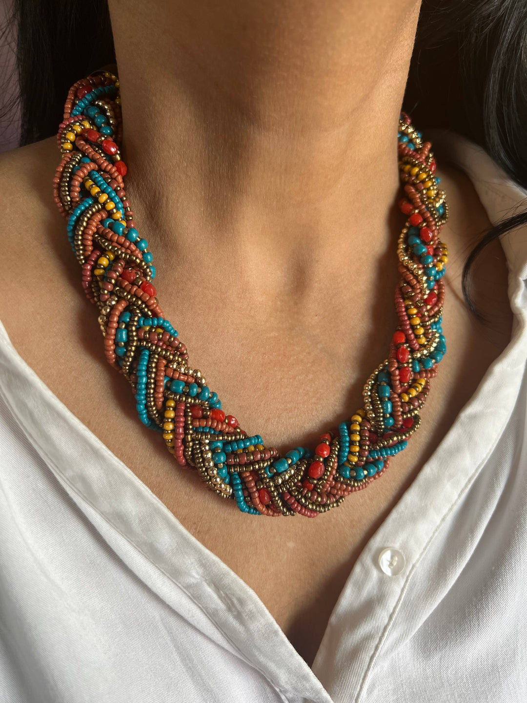 Statement Beads Necklace | SHIVKA | Bold and Elegant Jewelry
