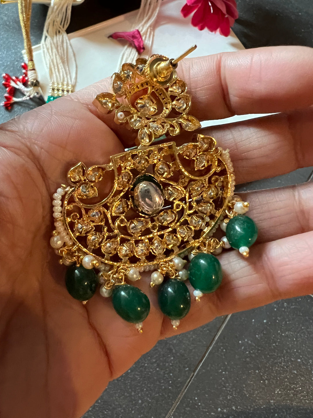 Beautiful Kundan Pendant Necklace with Statement Earrings