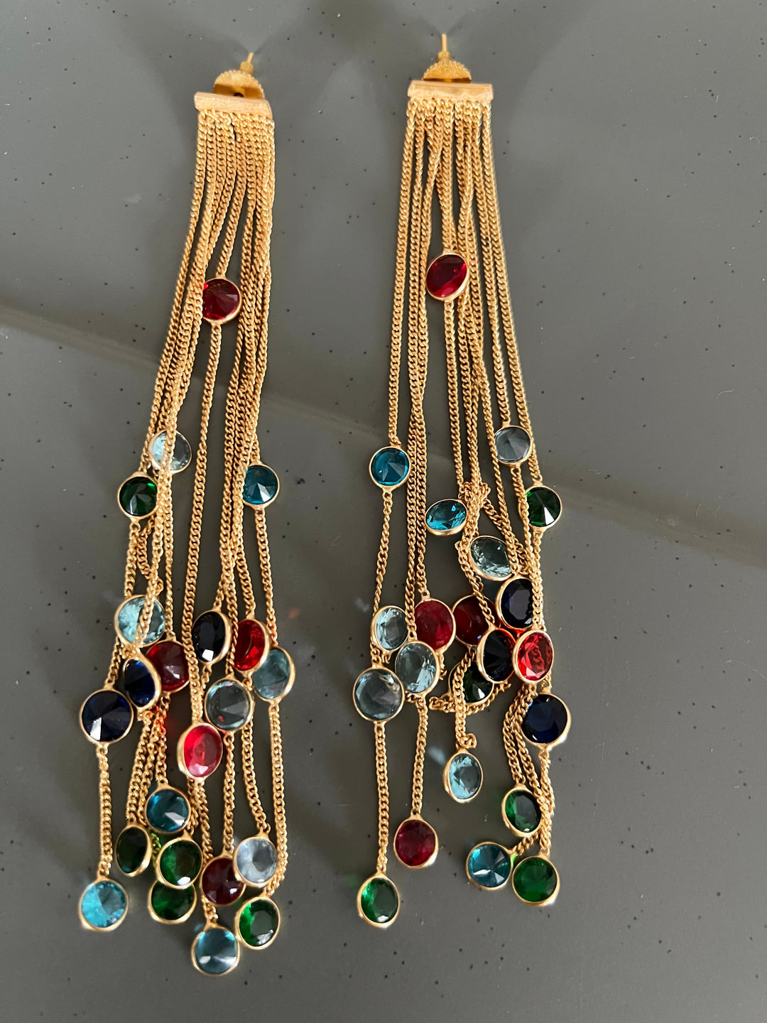 Designer Sapphire Long Earrings