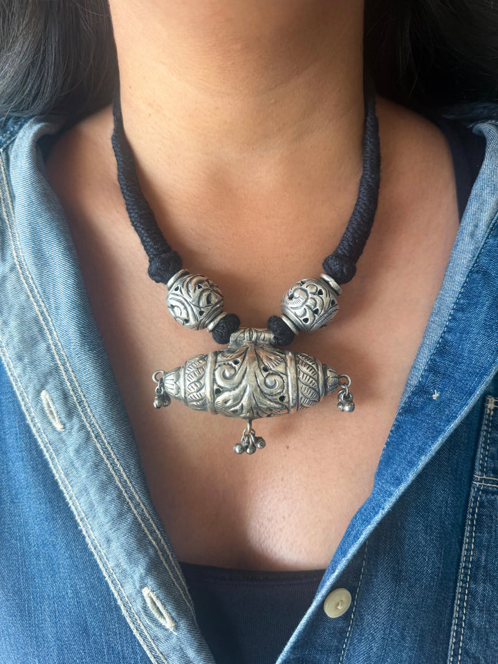 Handmade Tribal Antique Brass Statement Necklace | Adjustable Dori Artisan Jewelry