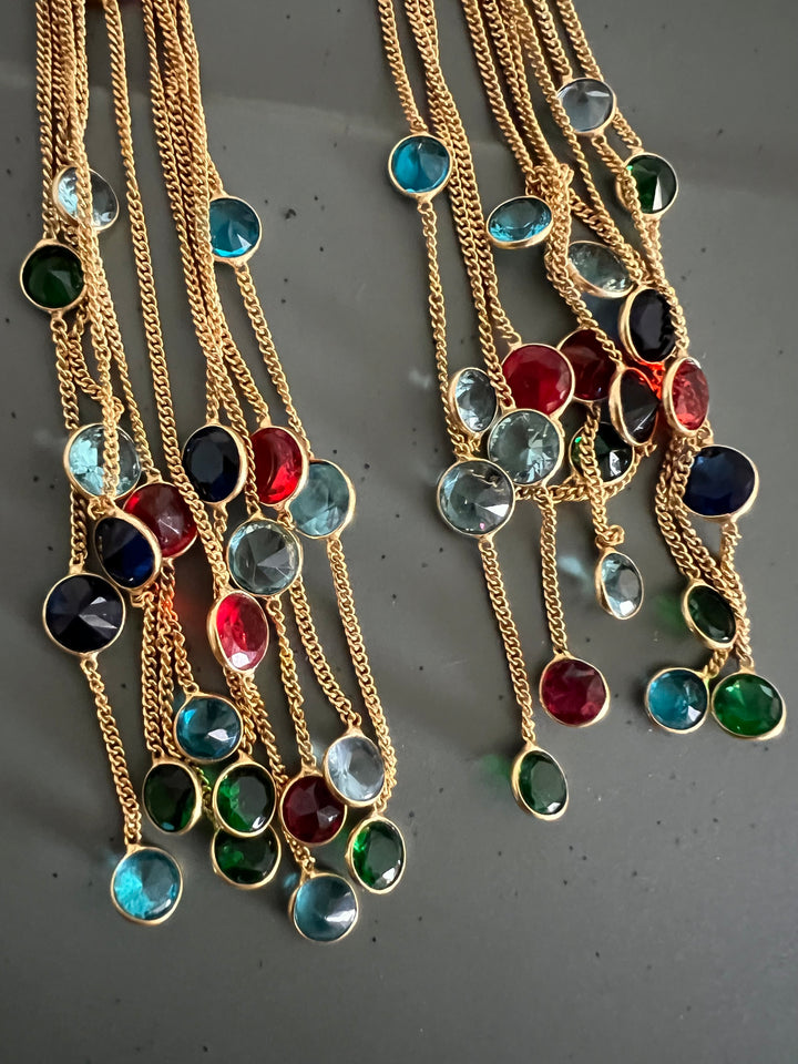 Designer Sapphire Long Earrings