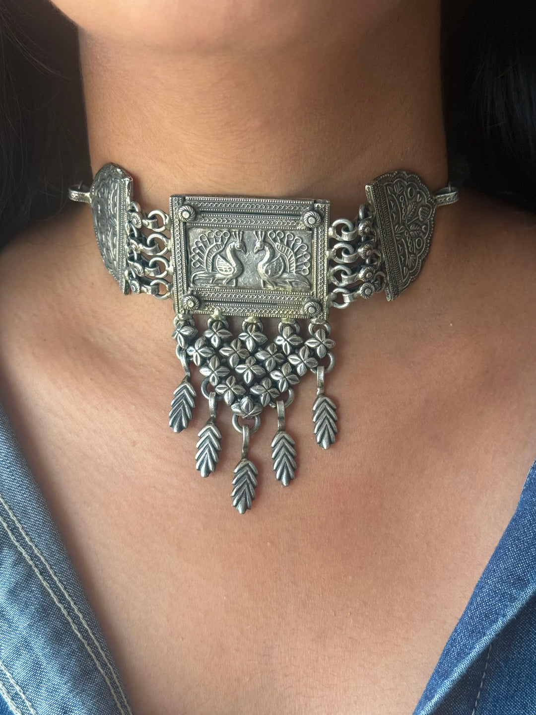 Handmade Tribal Antique Brass Statement Necklace | Adjustable Dori Artisan Jewelry
