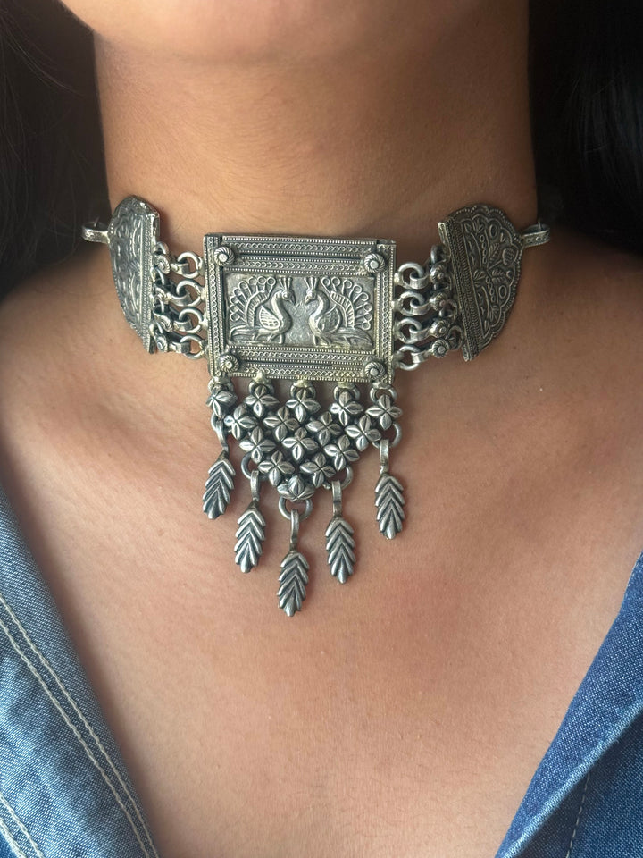 Handmade Tribal Antique Brass Statement Necklace | Adjustable Dori Artisan Jewelry