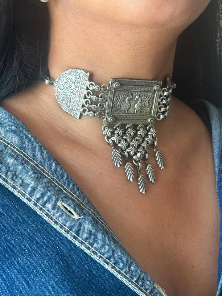 Handmade Tribal Antique Brass Statement Necklace | Adjustable Dori Artisan Jewelry