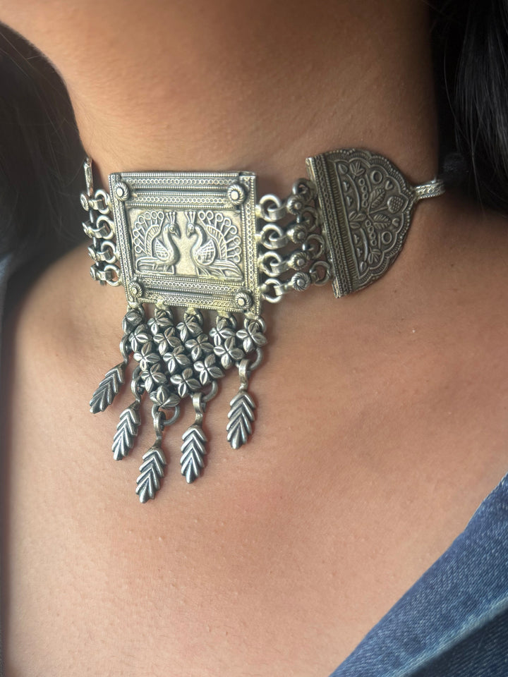 Handmade Tribal Antique Brass Statement Necklace | Adjustable Dori Artisan Jewelry