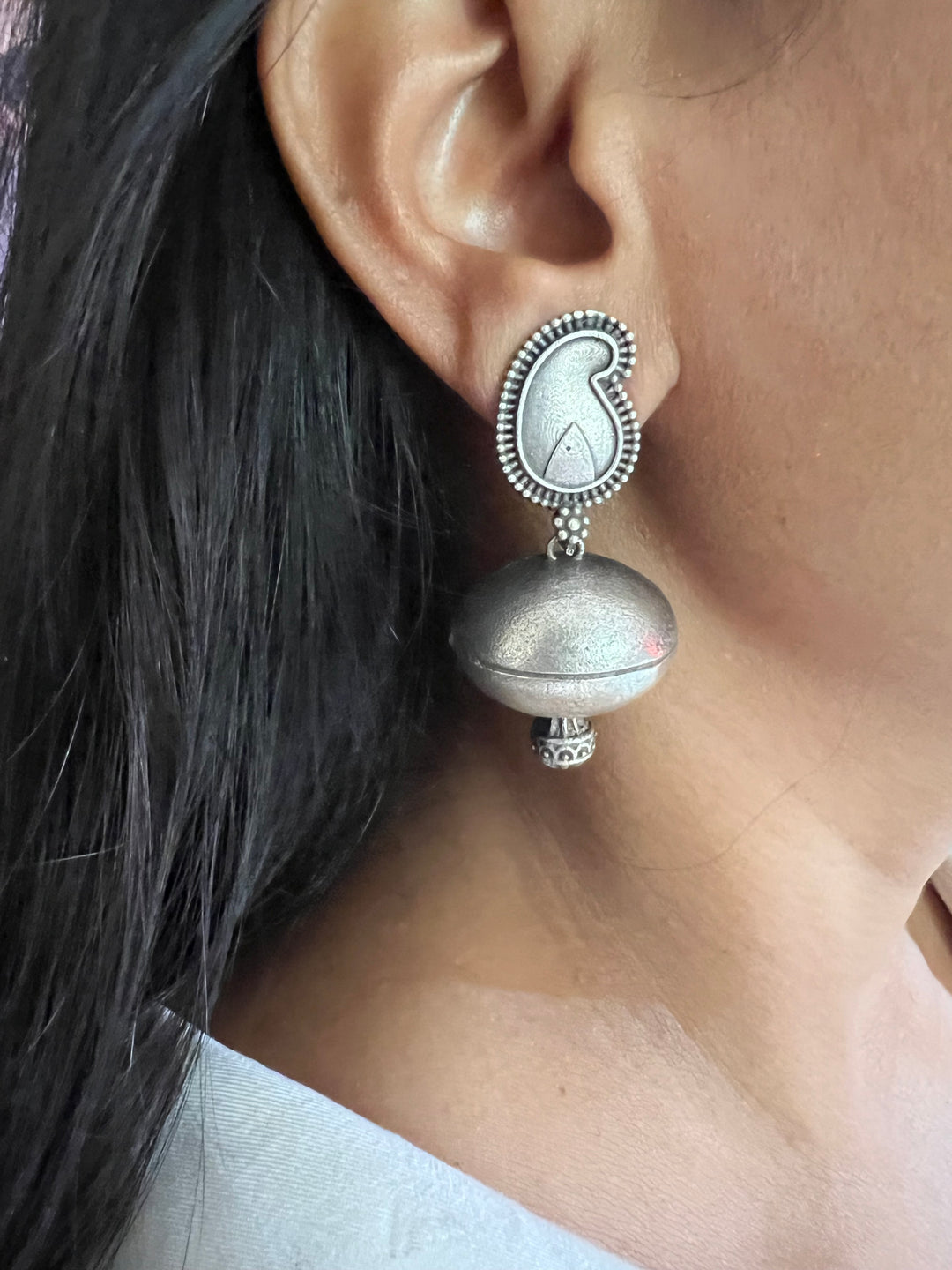 Tribal Paisley Earrings / Oxidised Earrings/ Handcrafted Earrings