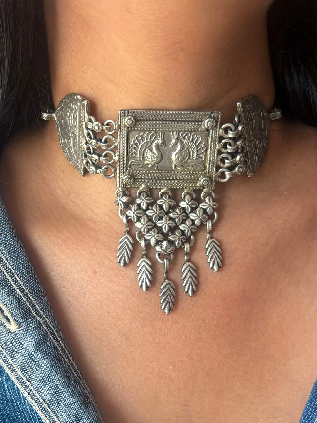 Handmade Tribal Antique Brass Statement Necklace | Adjustable Dori Artisan Jewelry