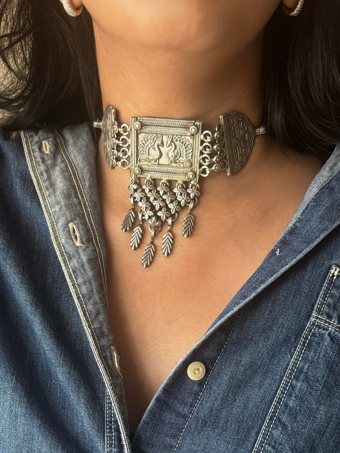 Handmade Tribal Antique Brass Statement Necklace | Adjustable Dori Artisan Jewelry