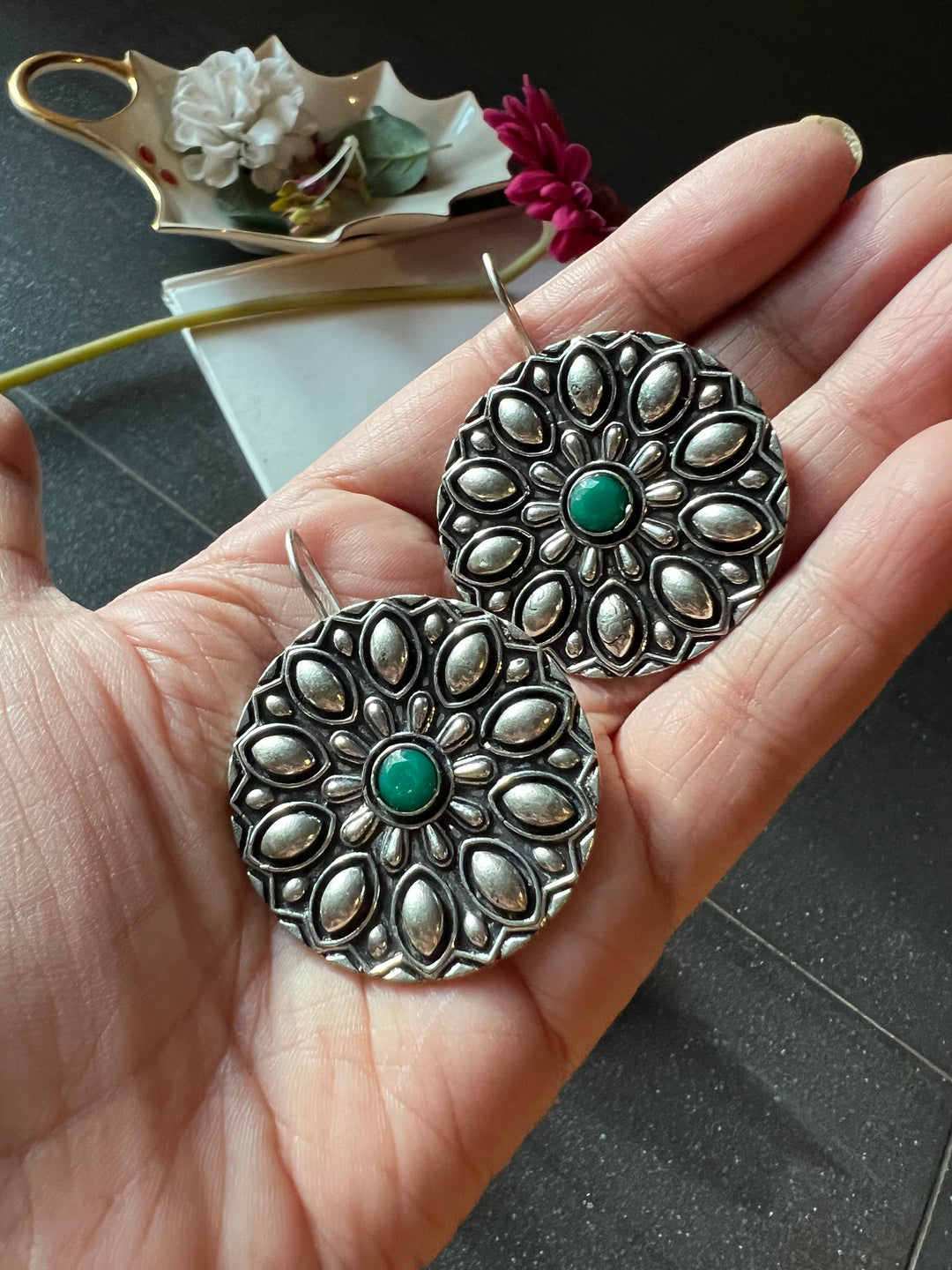 Stone earrings