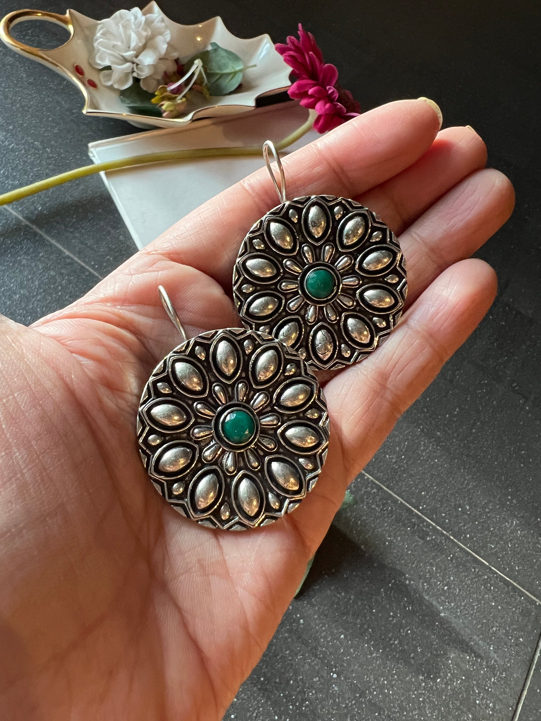 Stone earrings