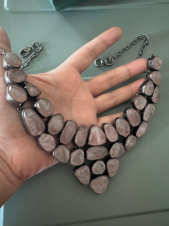 Exquisite Natural Rose Quartz Necklace - Premium Quality Craftsmanship