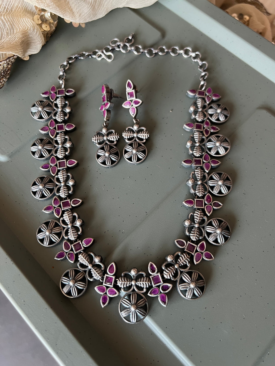 Antique Oxidized Necklace Set | Stunning Statement Jewelry