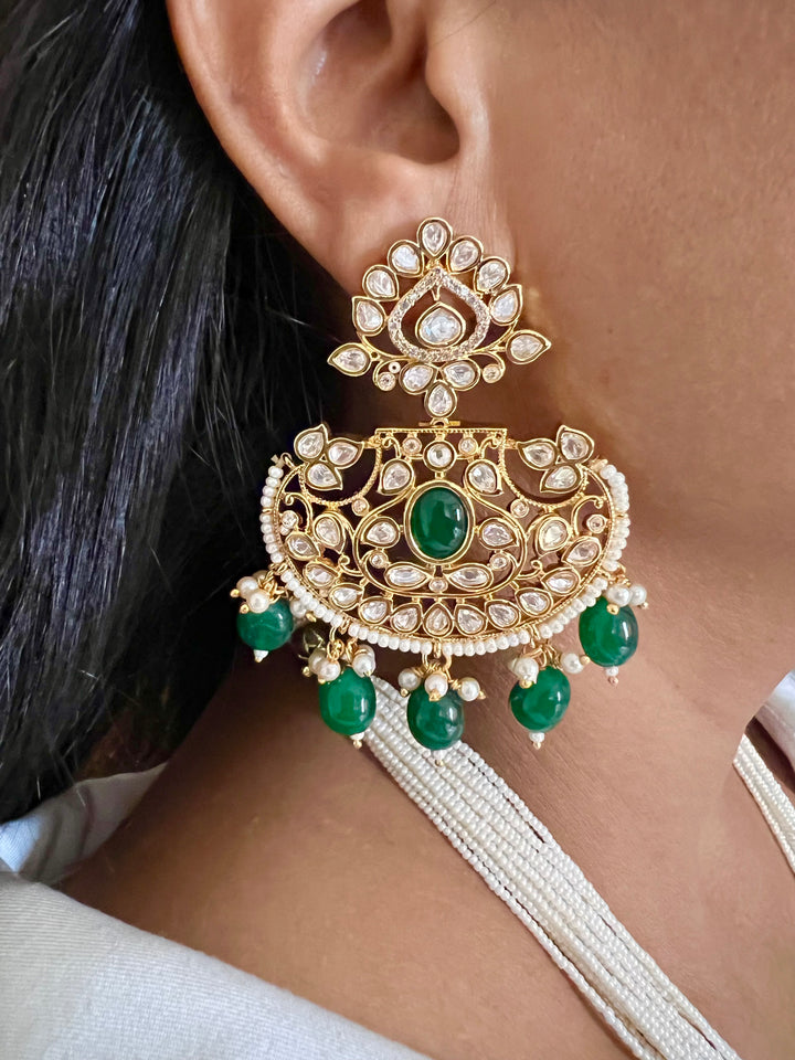 Beautiful Kundan Pendant Necklace with Statement Earrings