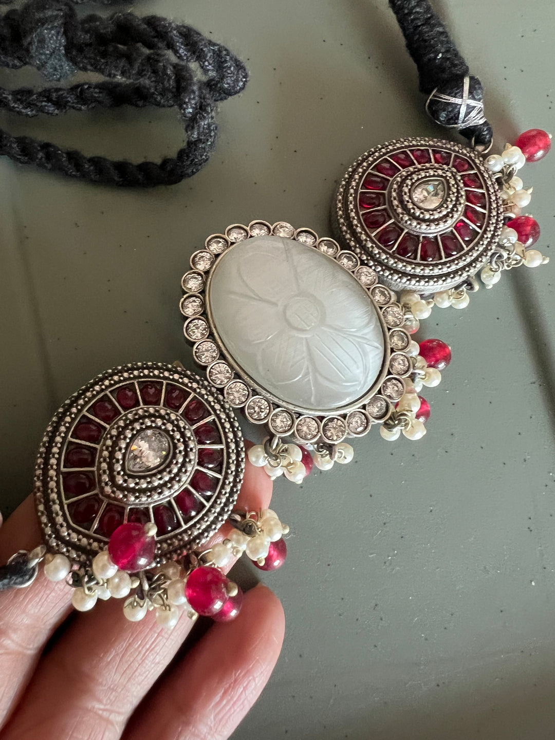 Statement Carved Stone Choker: Exquisite Craftsmanship