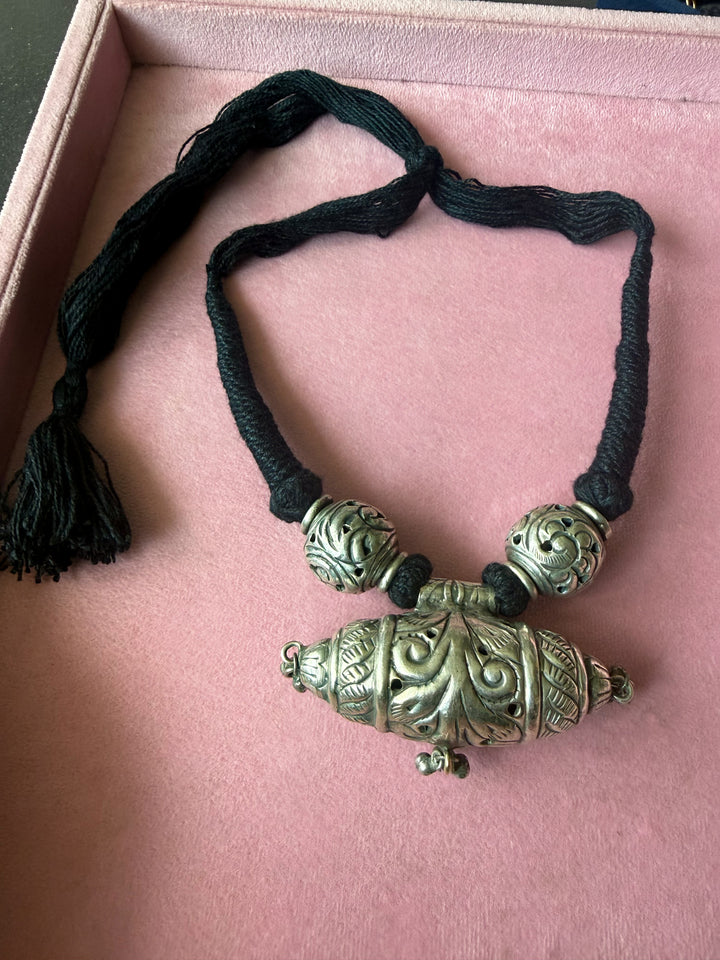 Handmade Tribal Antique Brass Statement Necklace | Adjustable Dori Artisan Jewelry