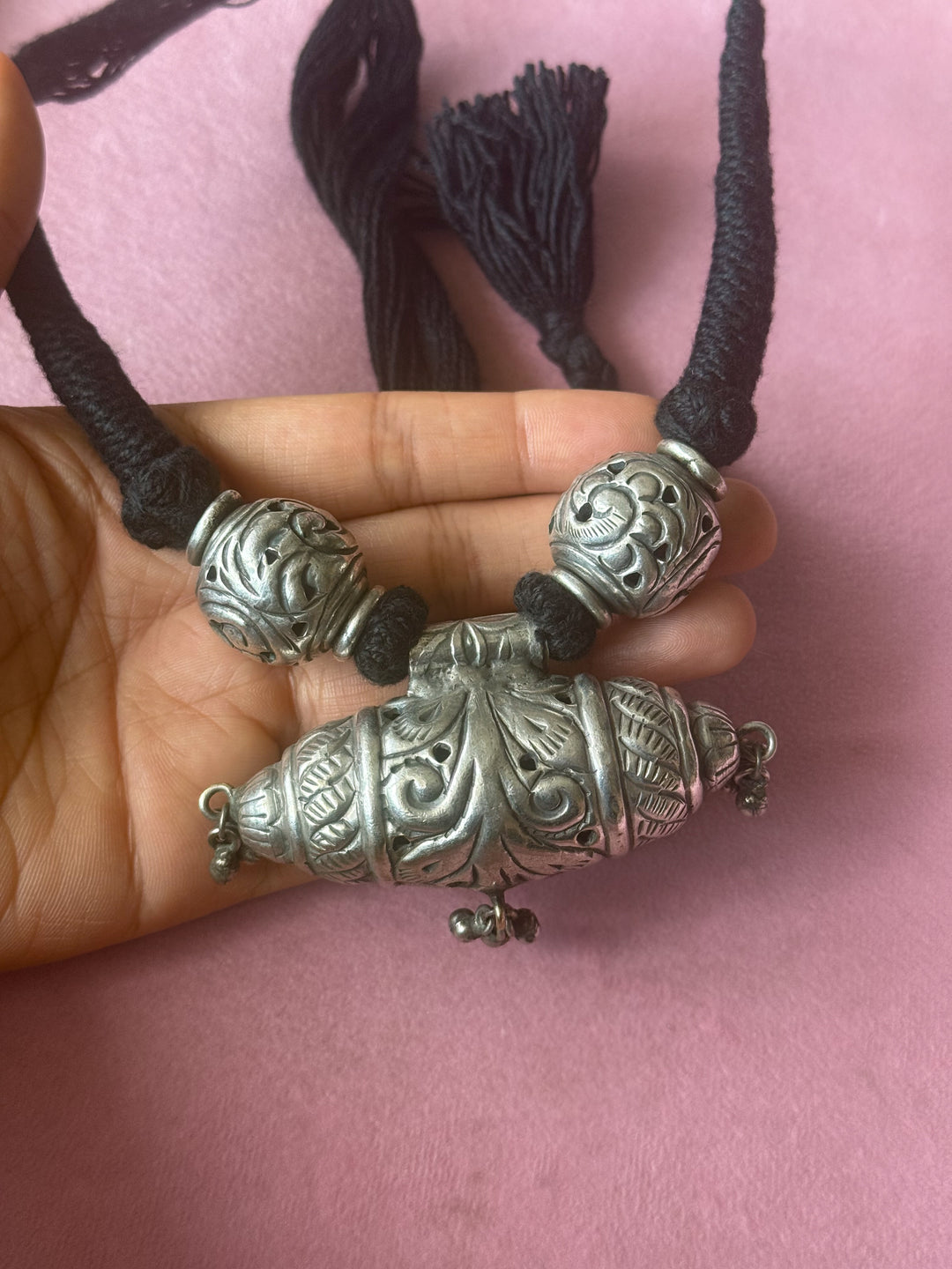 Handmade Tribal Antique Brass Statement Necklace | Adjustable Dori Artisan Jewelry