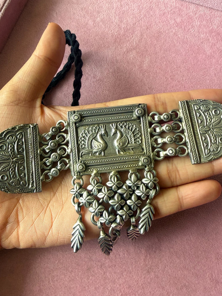 Handmade Tribal Antique Brass Statement Necklace | Adjustable Dori Artisan Jewelry