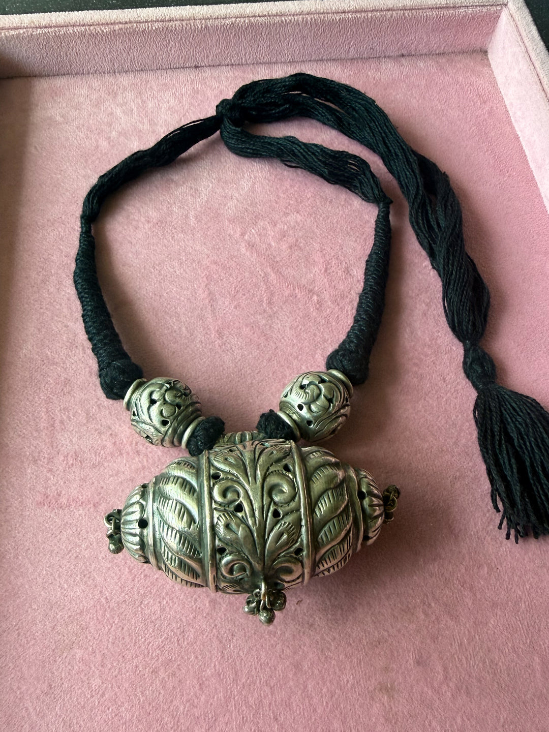 Handmade Tribal Antique Brass Statement Necklace | Adjustable Dori Artisan Jewelry