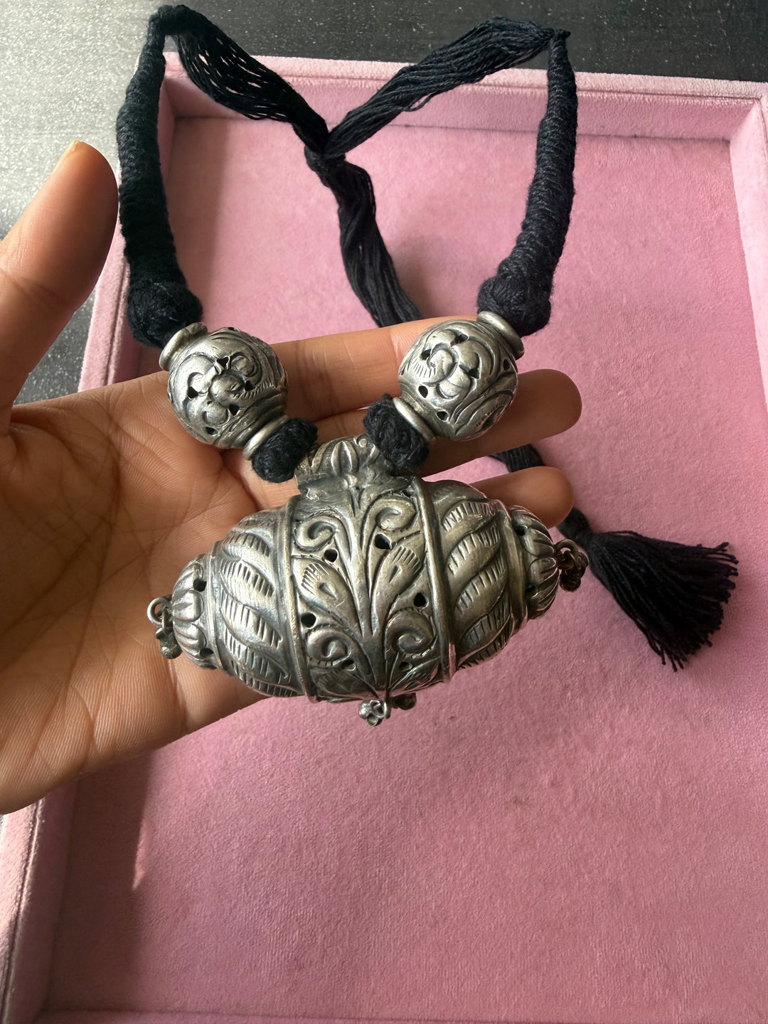 Handmade Tribal Antique Brass Statement Necklace | Adjustable Dori Artisan Jewelry