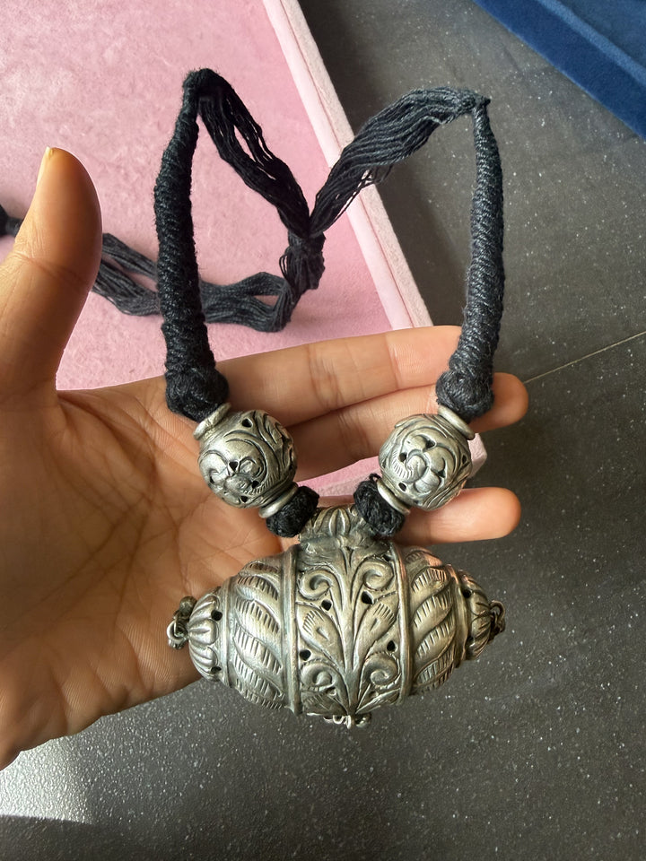 Handmade Tribal Antique Brass Statement Necklace | Adjustable Dori Artisan Jewelry