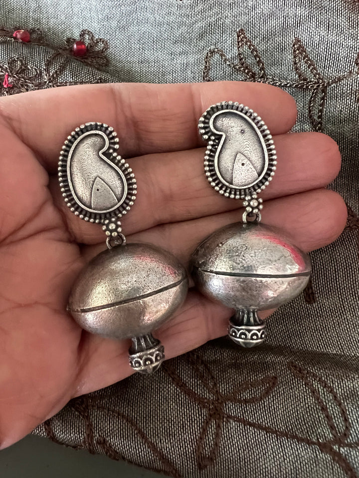Tribal Paisley Earrings / Oxidised Earrings/ Handcrafted Earrings
