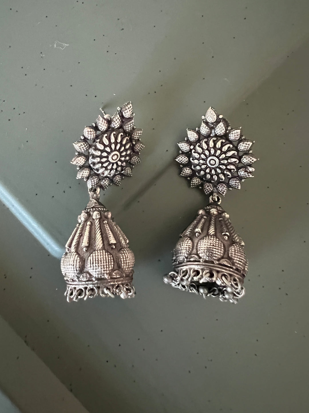 Antique Oxidized Jhumka Earrings | Statement Jewelry by SHIVKA
