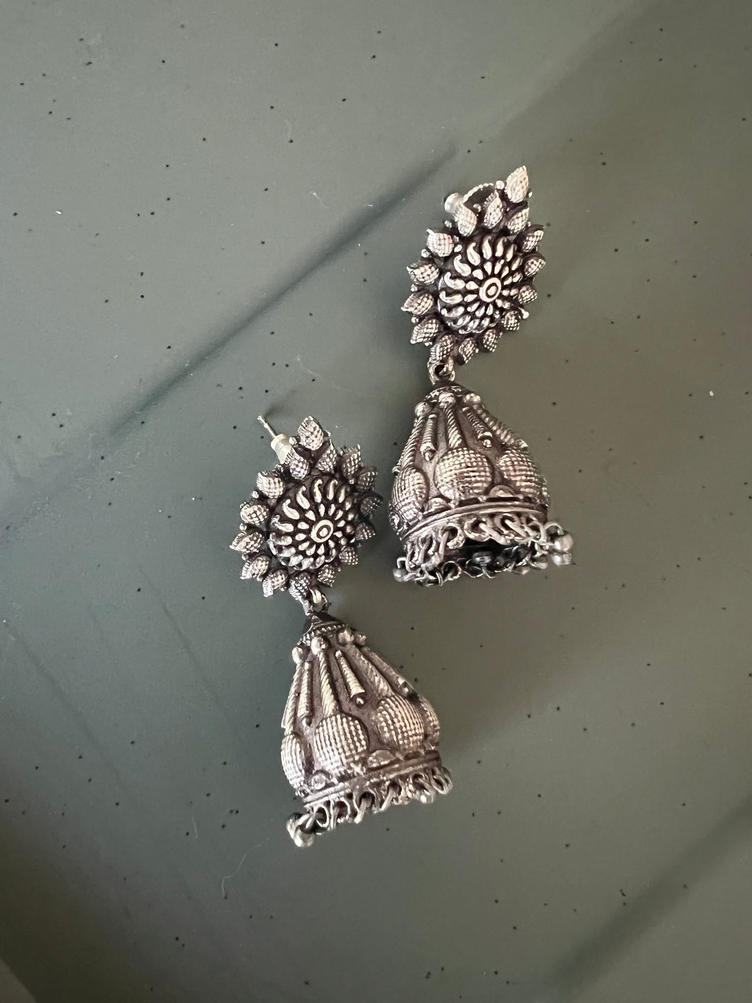 Antique Oxidized Jhumka Earrings | Statement Jewelry by SHIVKA