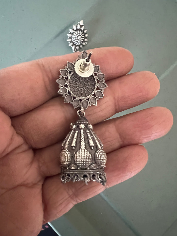 Antique Oxidized Jhumka Earrings | Statement Jewelry by SHIVKA