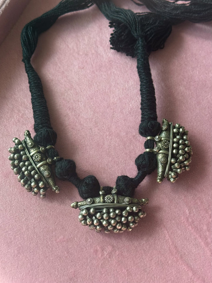 Handmade Tribal Antique Brass Statement Necklace | Adjustable Dori Artisan Jewelry