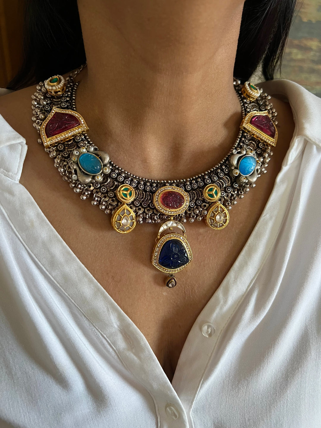 SHIVKA Vintage Fusion Necklace with Earrings