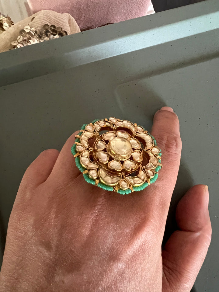 Exclusive Patchi Kundan Ring | Statement Jewelry by SHIVKA