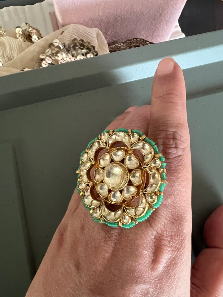 Exclusive Patchi Kundan Ring | Statement Jewelry by SHIVKA