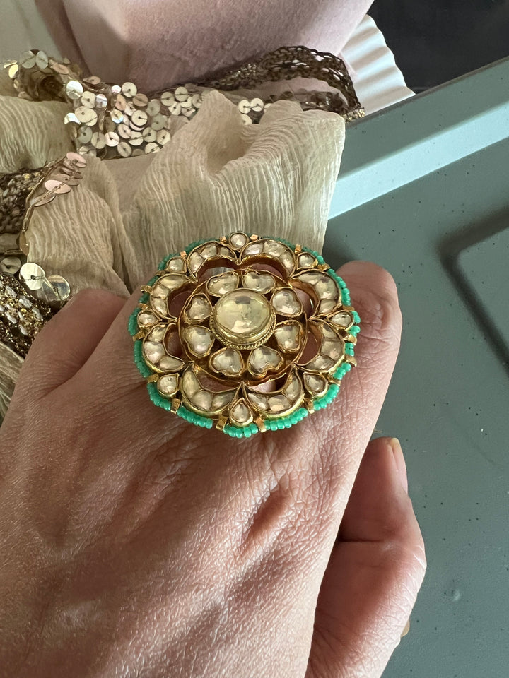 Exclusive Patchi Kundan Ring | Statement Jewelry by SHIVKA