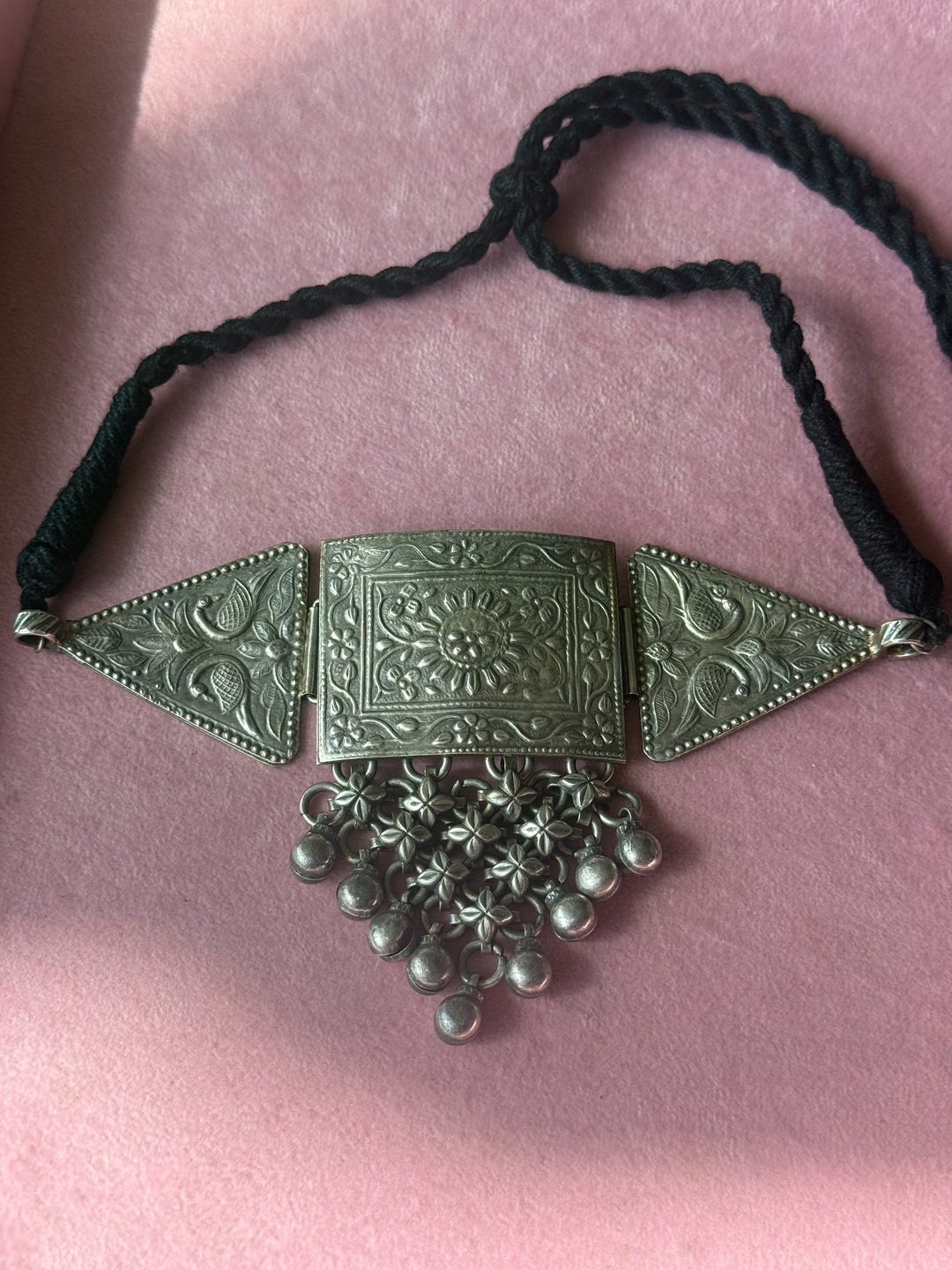 Handmade Tribal Antique Brass Statement Necklace | Adjustable Dori Artisan Jewelry