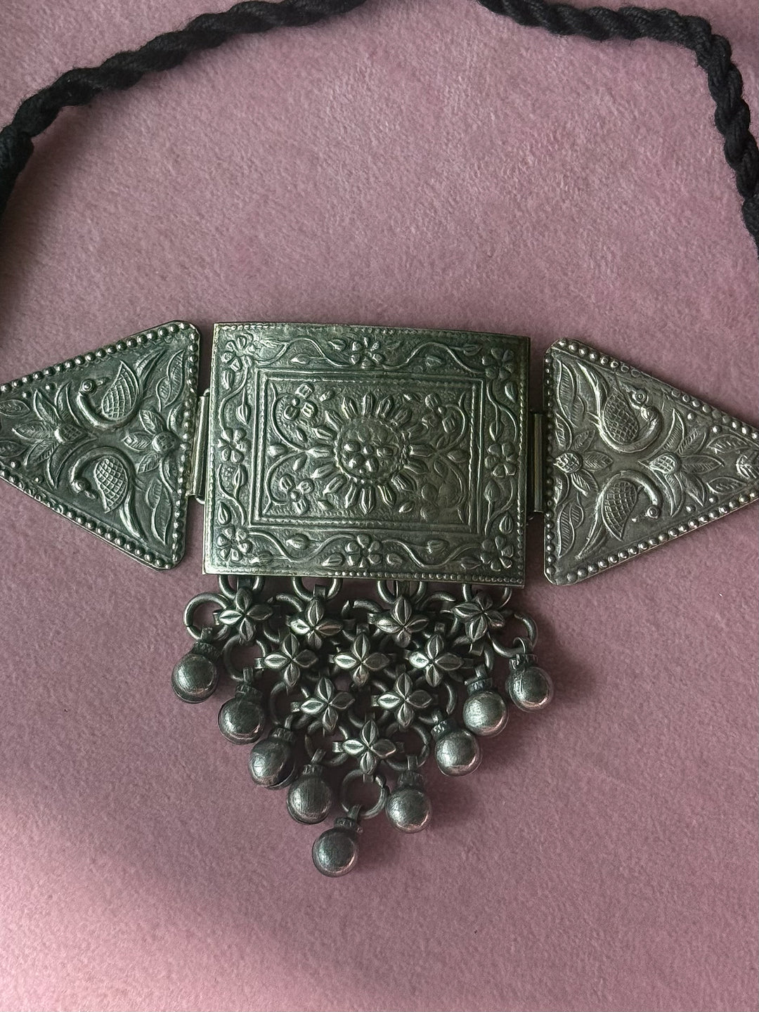 Handmade Tribal Antique Brass Statement Necklace | Adjustable Dori Artisan Jewelry