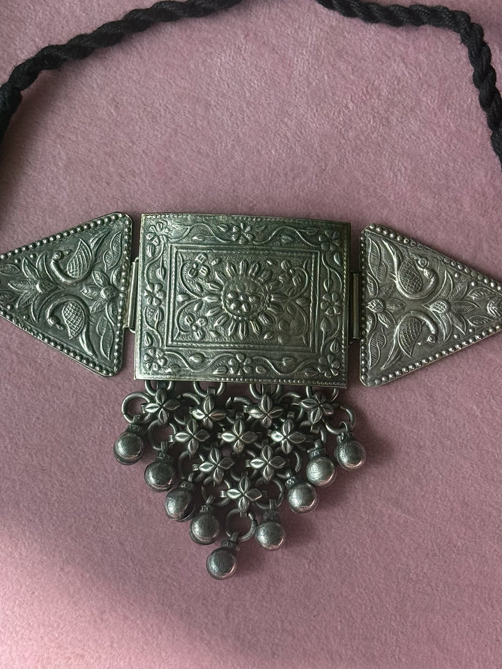 Handmade Tribal Antique Brass Statement Necklace | Adjustable Dori Artisan Jewelry