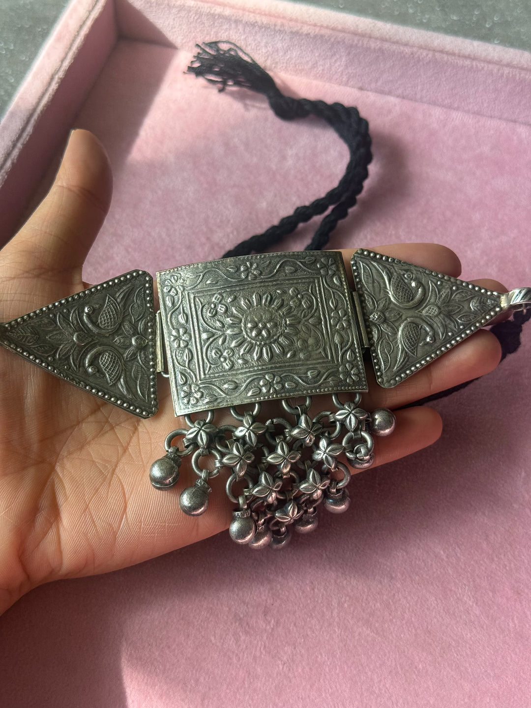 Handmade Tribal Antique Brass Statement Necklace | Adjustable Dori Artisan Jewelry