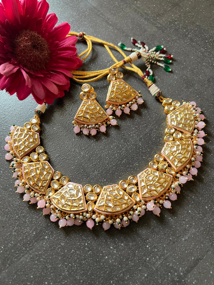Elegant Kundan Choker Necklace with Earrings