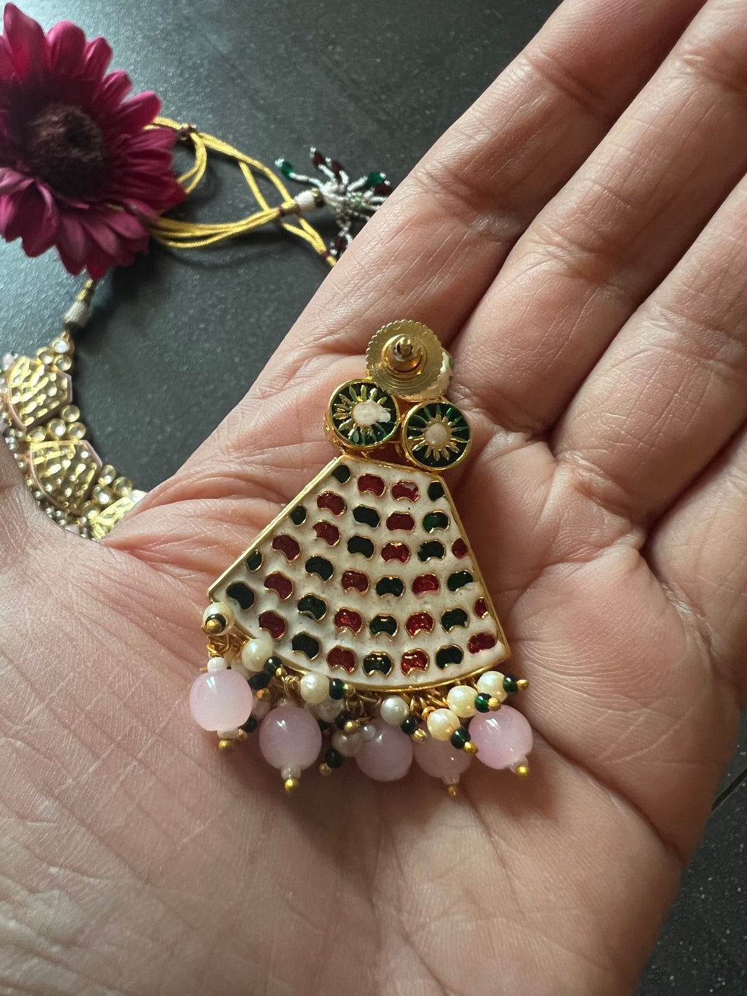 Elegant Kundan Choker Necklace with Earrings