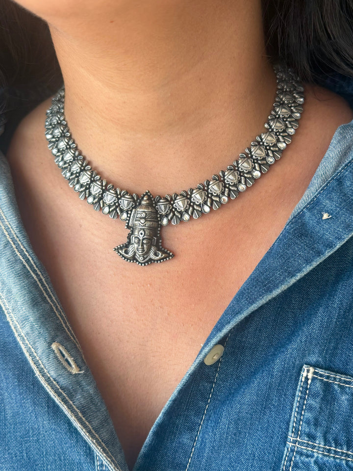 Handmade Tribal Antique Brass Statement Necklace | Adjustable Dori Artisan Jewelry