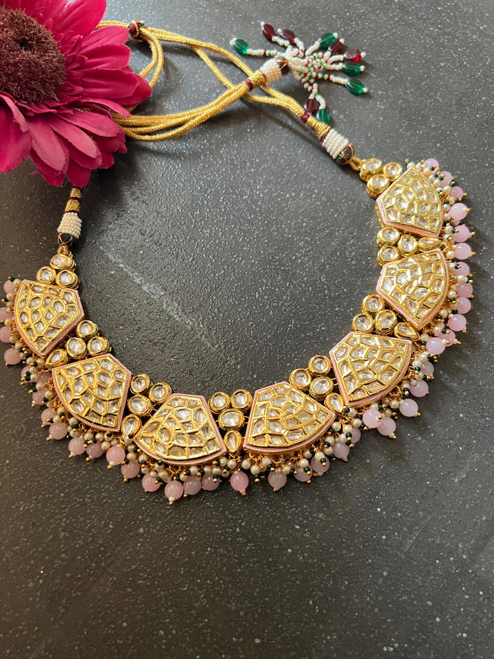 Elegant Kundan Choker Necklace with Earrings