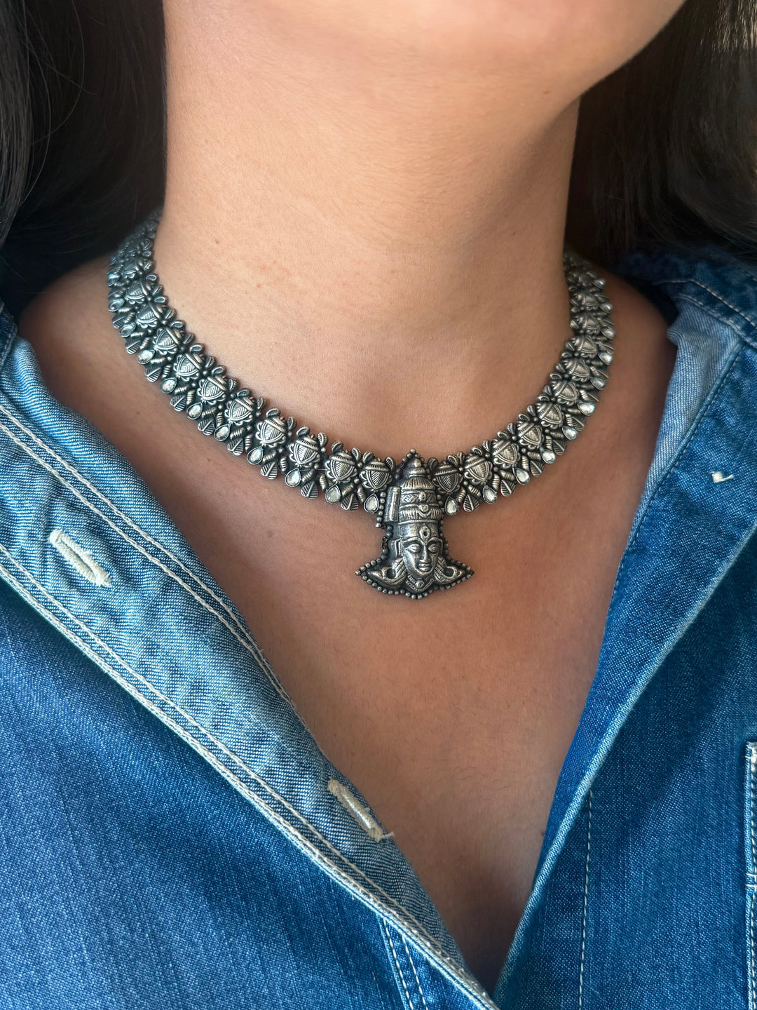 Handmade Tribal Antique Brass Statement Necklace | Adjustable Dori Artisan Jewelry