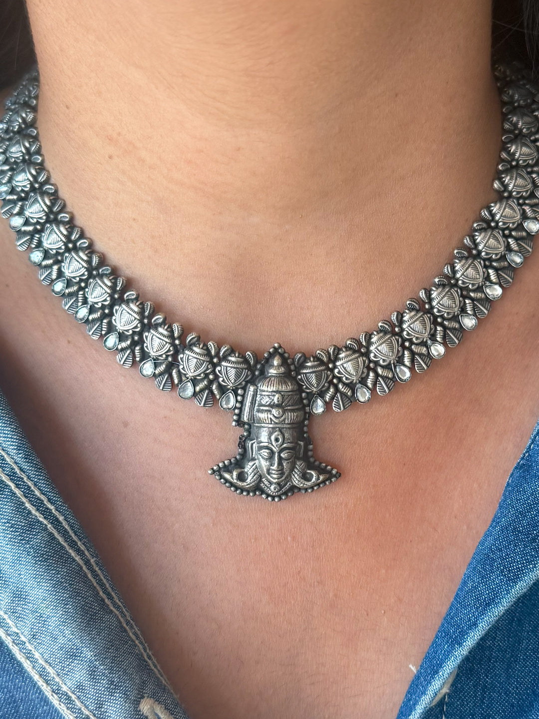Handmade Tribal Antique Brass Statement Necklace | Adjustable Dori Artisan Jewelry