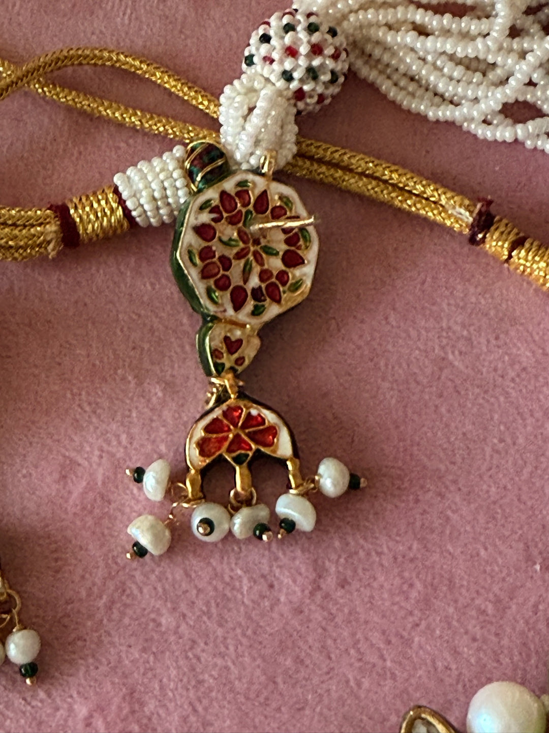 Semi-Precious Stone Kundan Necklace Set | SHIVKA