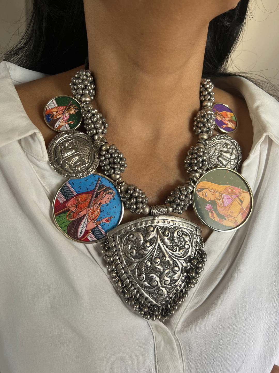 Hand painted Ghungroo Necklace | Festive Elegance by SHIVKA