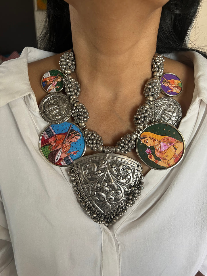 Hand painted Ghungroo Necklace | Festive Elegance by SHIVKA