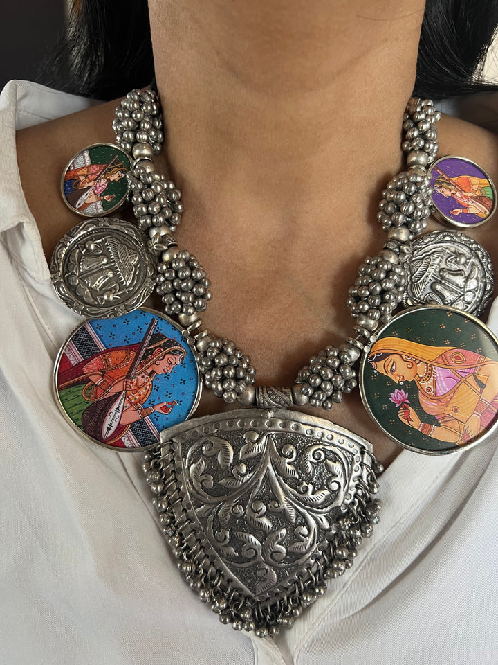 Hand painted Ghungroo Necklace | Festive Elegance by SHIVKA