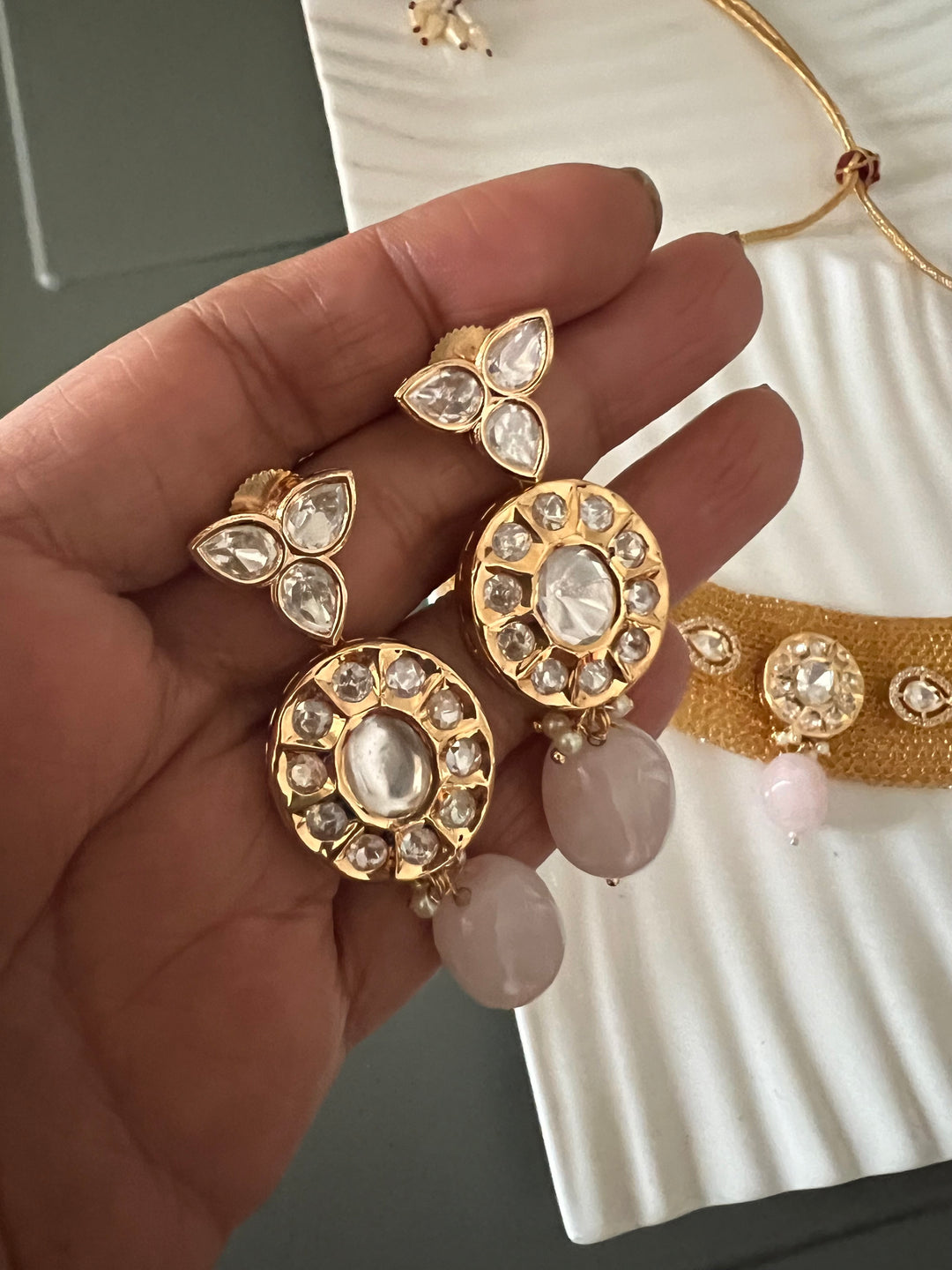 Statement Kundan Mesh Choker with Earrings - Unmatched Quality and Style